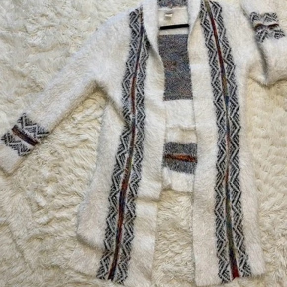 Northern Angel Open Front Cardigan Aztec‎ Boho Tribal Southwestern XL Fuzzy - Picture 5 of 11